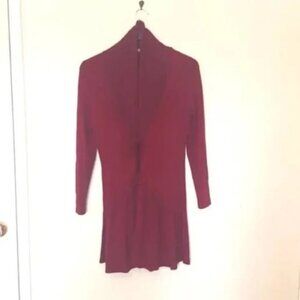 Maloka burgundy boho yoga festival long length jersey material cardigan size M